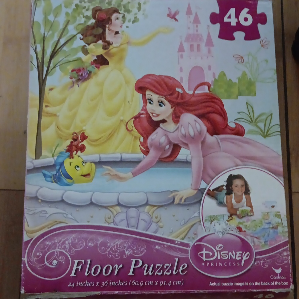 Disney Pink Princess Floor Puzzle - Pink and Yellow Artwork